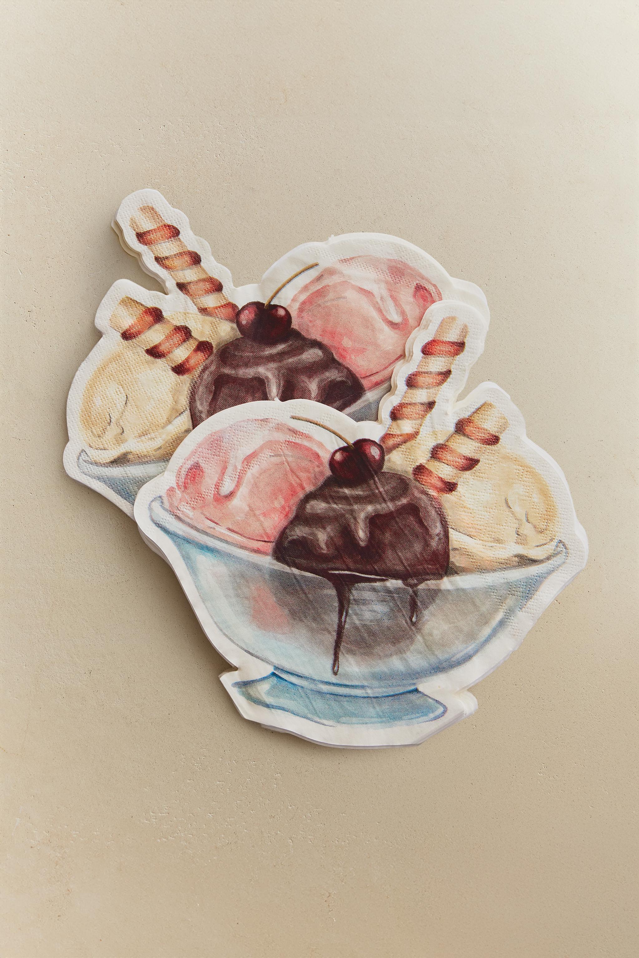 SET OF ICE CREAM PAPER NAPKINS (SET OF 20)